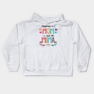 Happiness Is A Mom And Mima Wildflower Happy Mother's Day Kids Hoodie